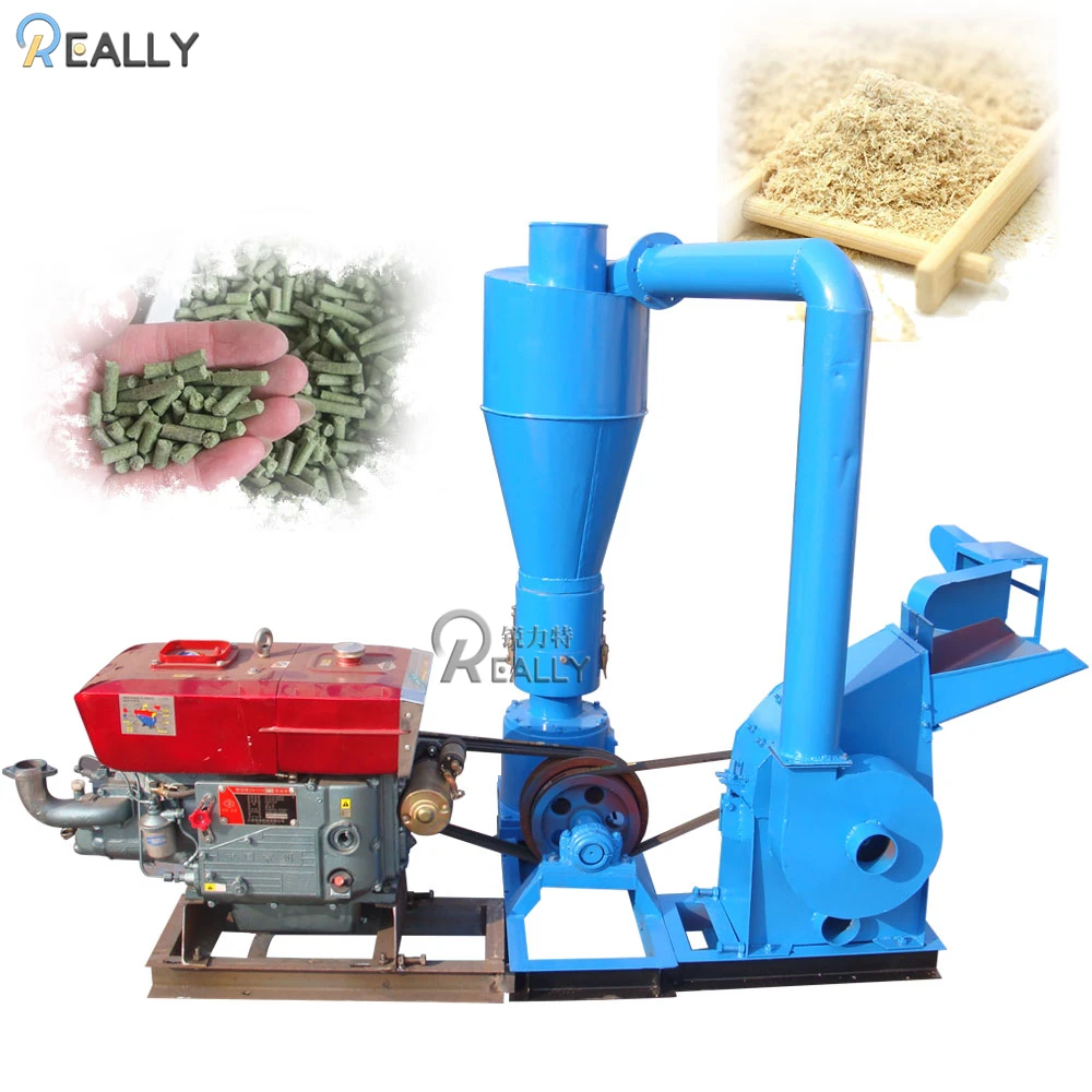 KN-D30HP  Diesel Multifunctional pulverizer granulator Complete biomass wood straw sawdust pellet machine line