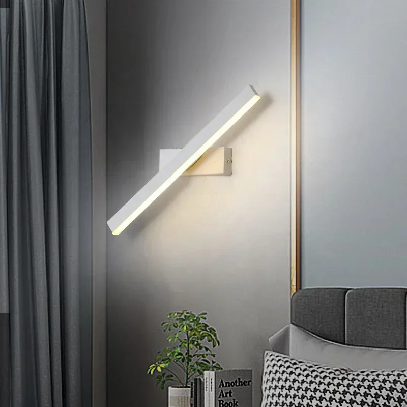 

30cm Nordic Rotating Wall Light Modern Minimalist Bedroom Bedside Night Light Creative Staircase Lamp Living Room LED Wall Lamp