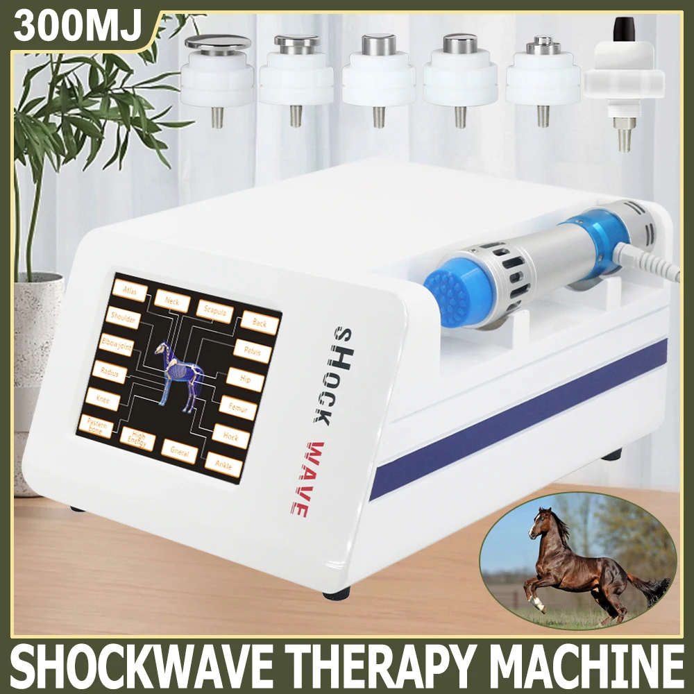 Animal 300MJ Professional Shock Wave Massager Relieve Scar Tissue Pain And Tendinopathy Equine Shockwave Physiotherapy Machine