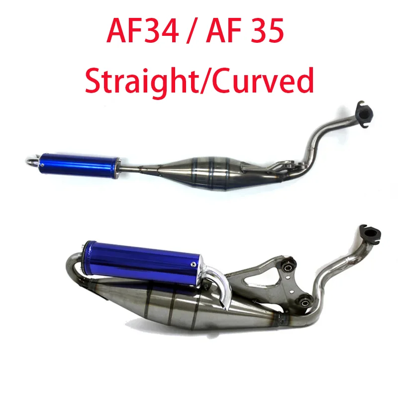 50cc 2 Stroke Scooter Racing Exhaust System Modified Muffler Pipe for DIO50 ZX50 AF34 AF35 Moped Motorbike Escape