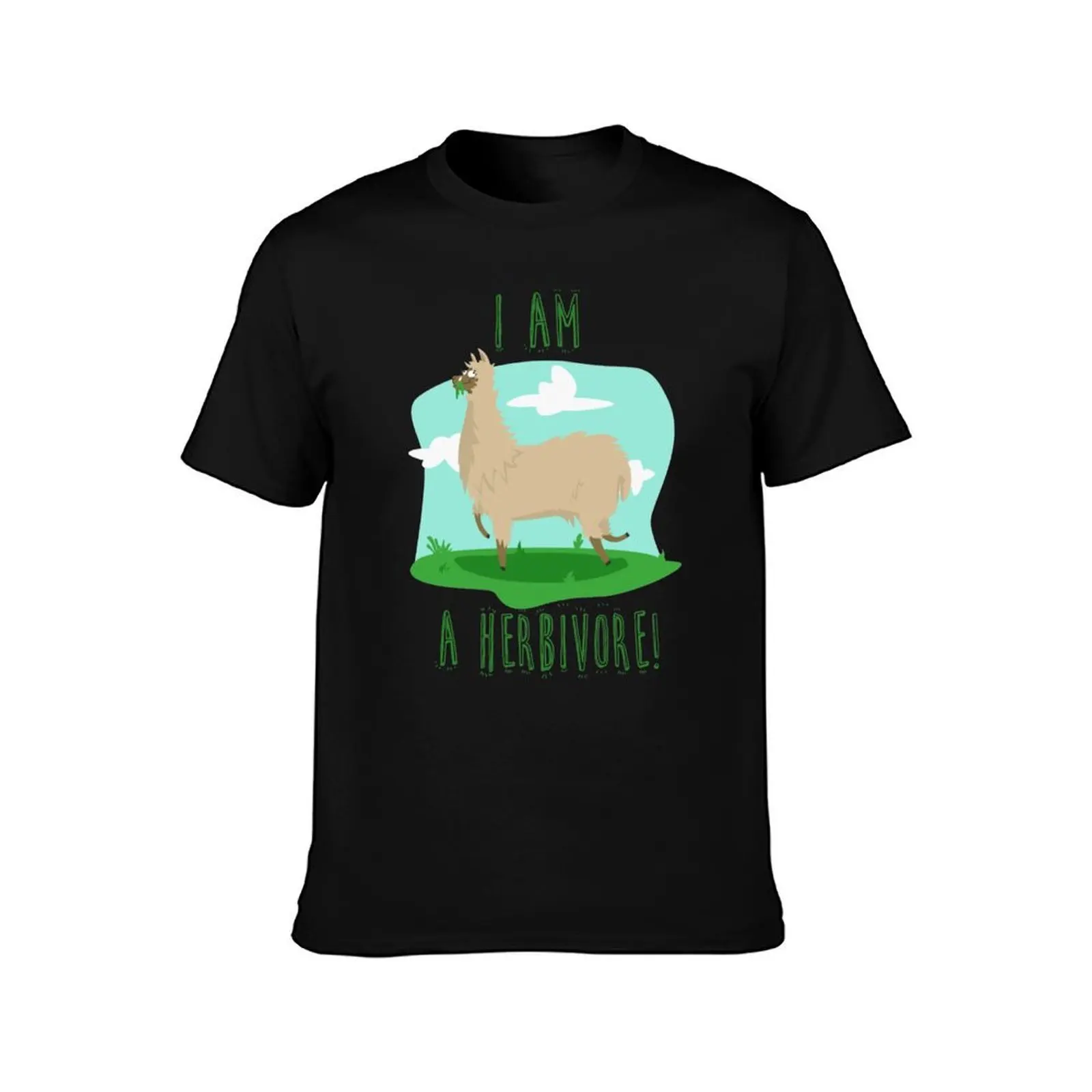I am herbivore T-Shirt, Summer Casual Cotton Tee, Oversized Streetwear Tops, Vintage Graphic Print, Loose Fit Short Sleeve