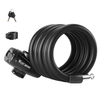 WEST BIKING Antifreezing Bicycle Cable Lock Portable Anti-Theft Bike Wire Lock With 2 Keys E-Bike Scooter Motorcycle Safety Lock