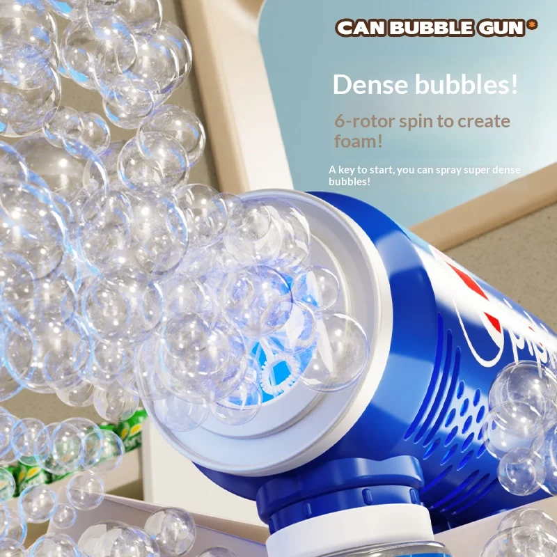 Kids Fully Automatic Bubble Gun Waterproof Handheld Bubble Machine with Music Light Outdoor Party Toy Gift