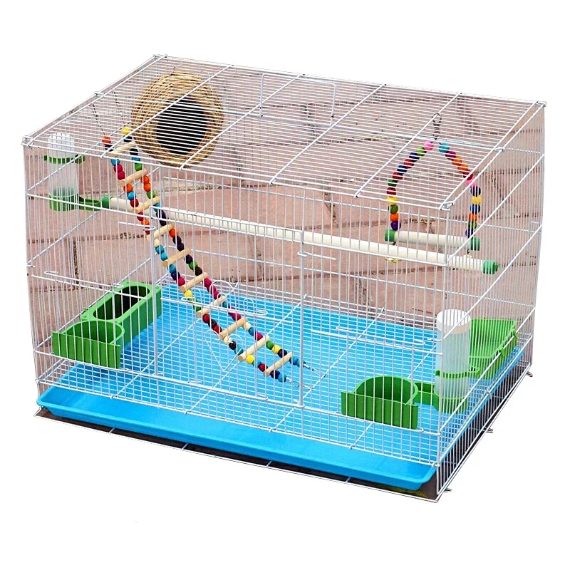 

Pet Bird Metal Bird Cage Pigeon Starling Lovesickness Parrot Cage Breeding Cage with Automatic Drinking Fountain Three Sizes