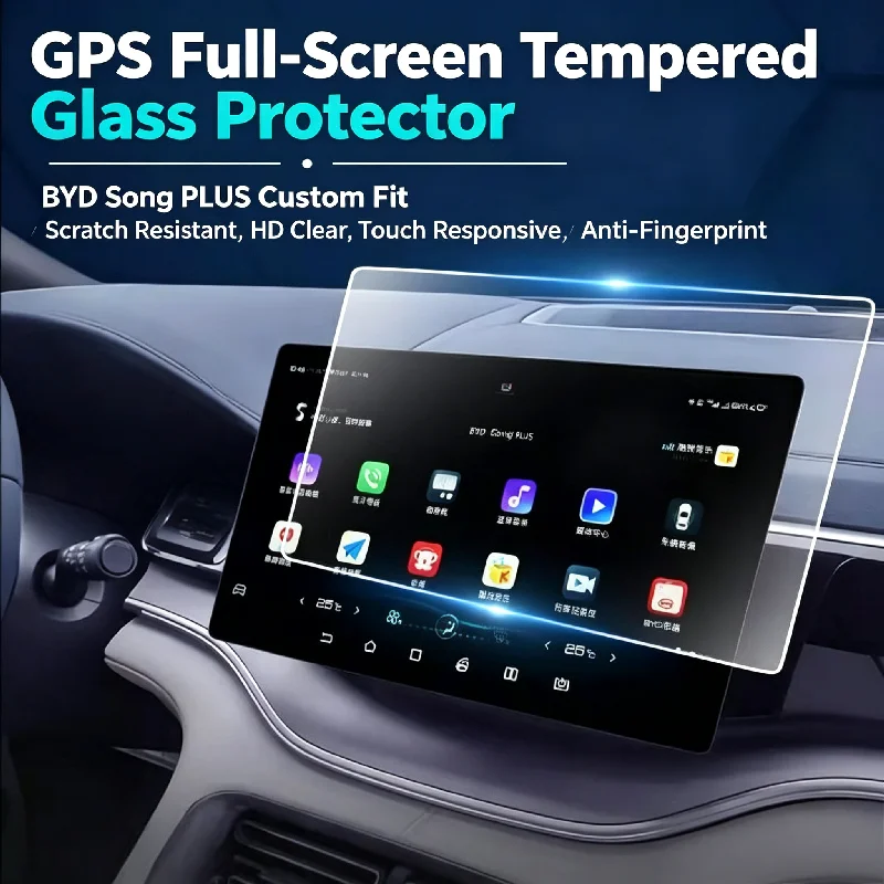 For 2025 BYD Song Plus Center Console Screen Full Glass Tempered Film Car Navigation Display Screen HD Anti-Explosion Film