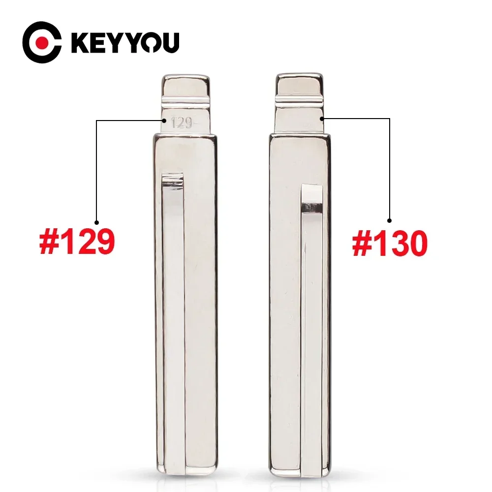 

KEYYOU 10PCS Replacement Car Key Blade Blank #129 #130 HY20 HY20R KD VVDI Remote Car Key Uncut Blade For Kia Hyundai