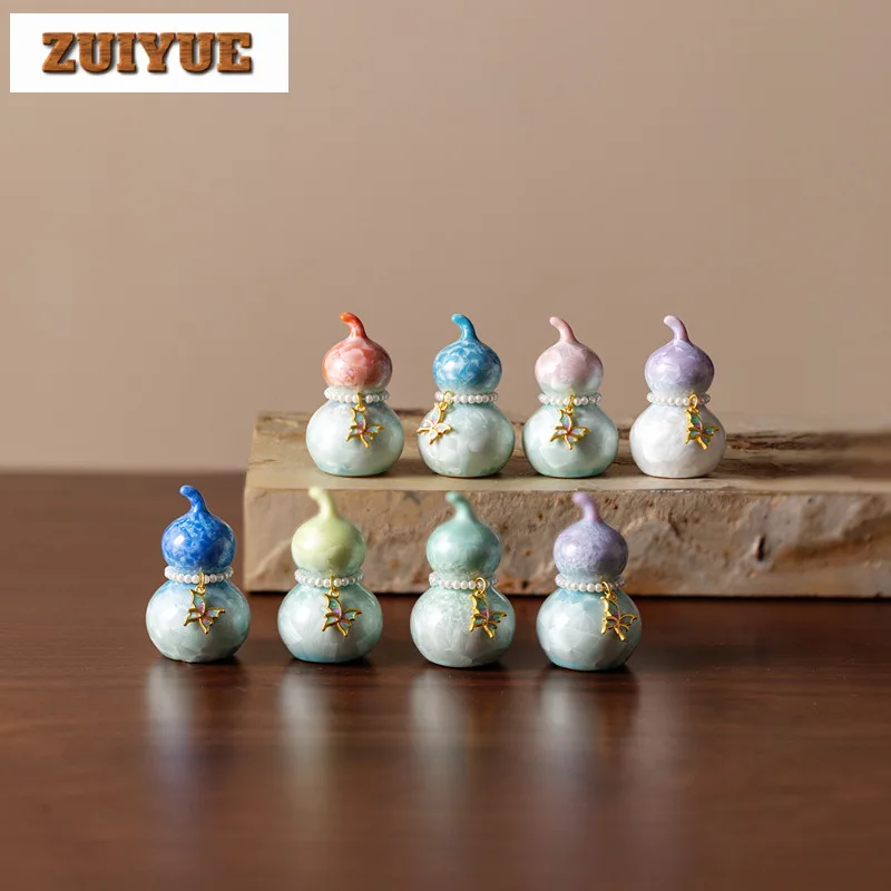 

Кристаллическая глазурь-печь Fambe Gourd Tea Pet Эстетические изысканные миниатюры Чайная фигурка Игрушки Чайная статуя Украшения Поставки для рукоделия