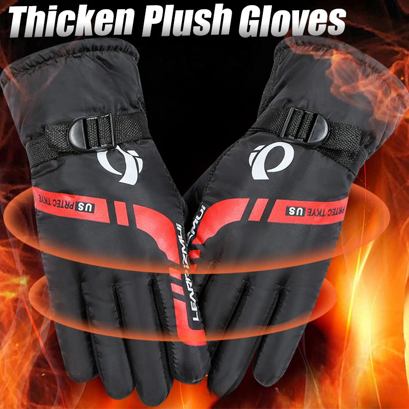 

Thicken Winter Cycling Gloves Men Outdoor Waterproof Skiing Riding Motorcycle Warm Mitten Non-slip Glove Thermal Sport Mittens