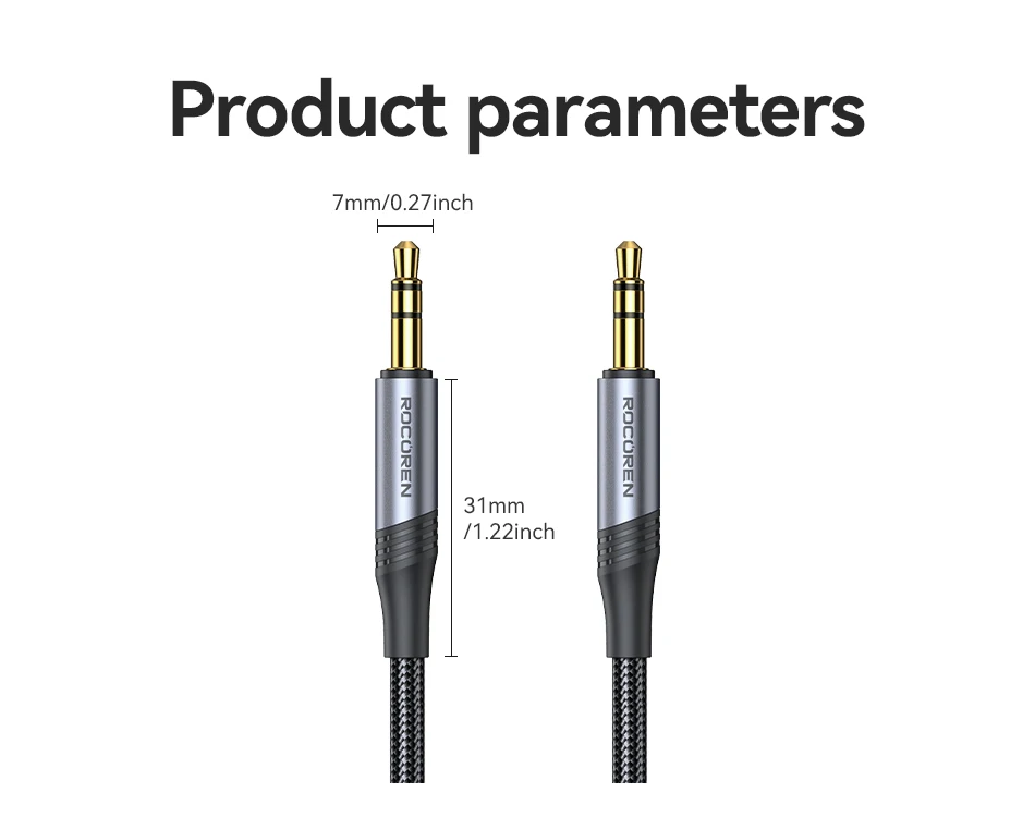 Rocoren Câble Jack 3.5mm AUX 1M Nylon Tressé Hi-Fi Mâle vers Mâle 22 S85bb50e27a6b41e8ad1e6bc93afd0435L Rocoren Câble Jack 3.5mm AUX 1M Nylon Tressé Hi-Fi Mâle vers Mâle