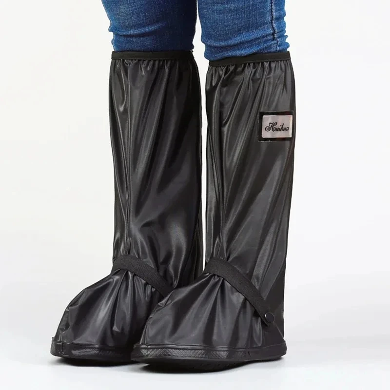 Waterproof Shoe Covers Reusable & Foldable Rain Boot Shoe Cover with Zipper 42cm Tall Shoes Cover Rainy Non-Slip