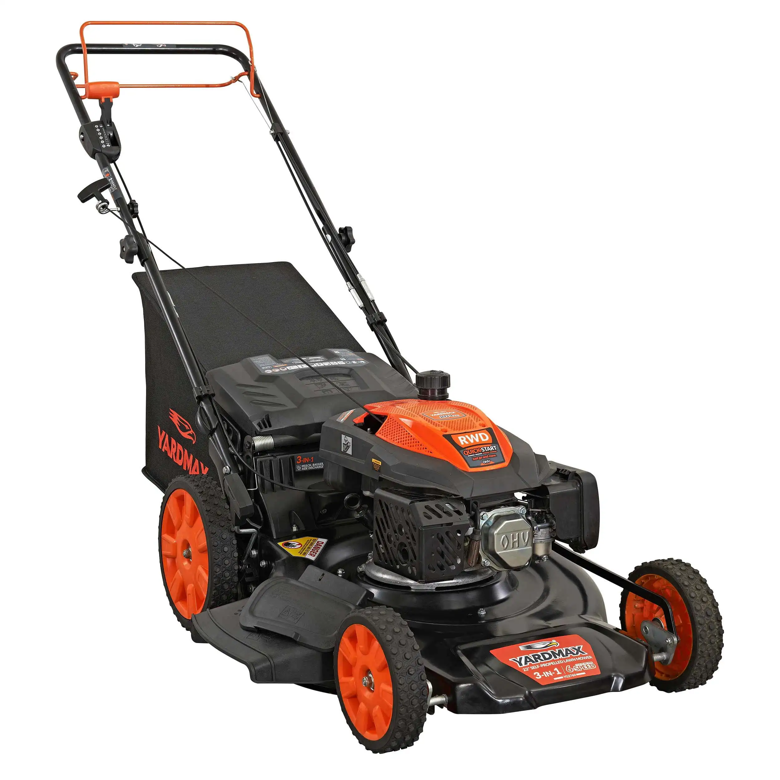 22 in. 201cc SELECT PACE 6 Speed CVT High Wheel RWD 3-in-1 Gas Walk Behind Self Propelled Lawn Mower