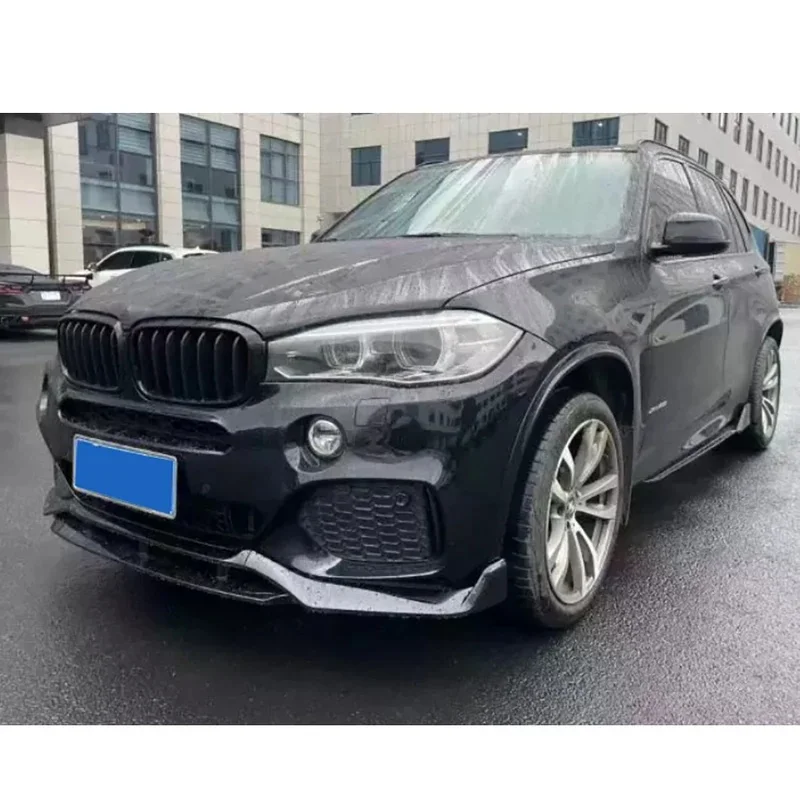 For BMW X5 F15 2014-2018 Bright Black Car Front Bumper Lip glossy black Front lip Diffuser Front Chin Spoiler Body Kit