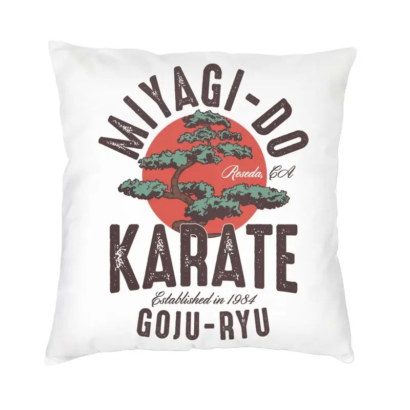 Vintage Miyagi Do Inspired Karate Kid Throw Pillow Case for Sofa Seat Japanese Kung Fu Cobra Kai Cushion Cover Car Pillowcover