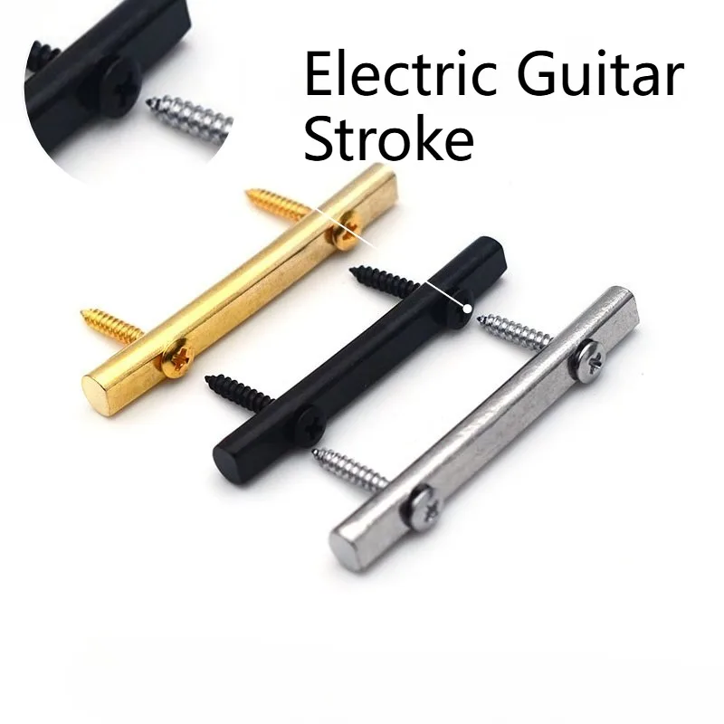 1Pcs Guitar Accessories, Electric Guitar Pressing Stick Electric Guitar Metal Head Pressing Stick PressingStickBlack Gold Chrome