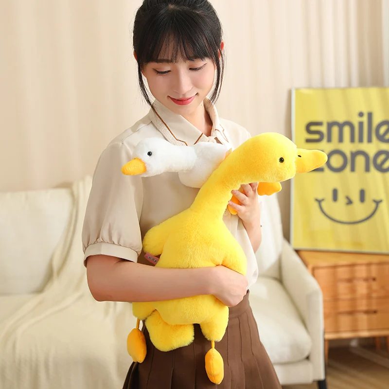 Super Soft Cute Color Screaming Duck Plush Toy Kawaii Stuffed Animal Huge Fluffly Ducks Plushie Doll Sofa Pillow Girls Kids Gift