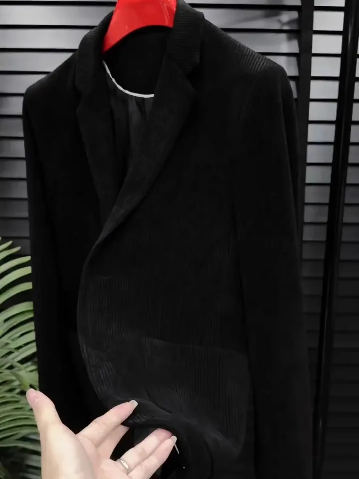 

Осенние новые мужские повседневные бархатные куртки Busin, универсальные модные однобортные однобортные однобортные туфли Haome без железа