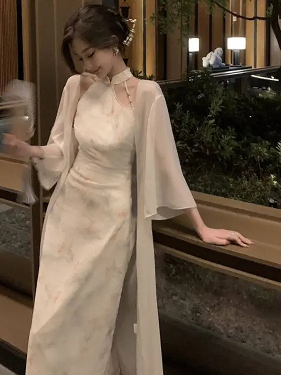 

New Chinese Sle Ice Silk Sun Protection Clothing Women's Summer Thin Medium Length Outerwear Cardigan Jaet