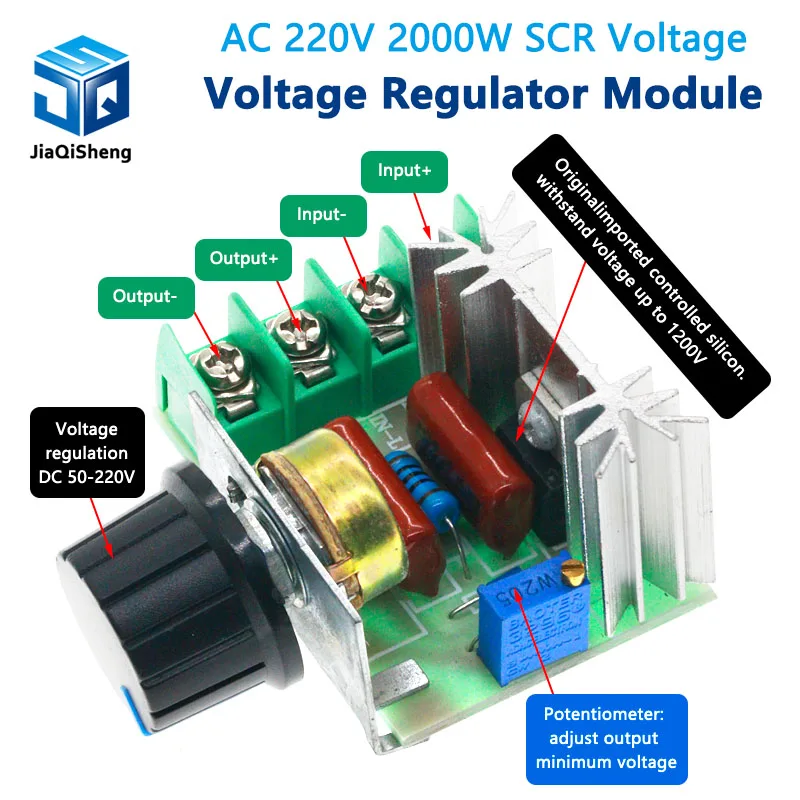 AC 220V 2000W SCR Voltage Regulator Dimming Dimmers Motor Speed Controller Thermostat Electronic Voltage Regulator Module