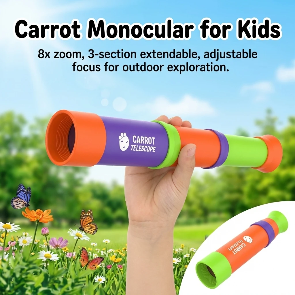 8X Monocular-Telescope For Kids Educational Toy With 3-Section Retractable Design And Adjustable Focus view 3