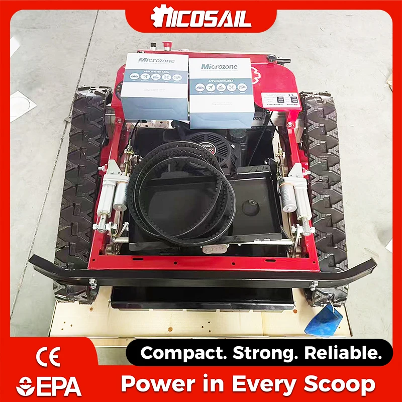 

Customized Multifunctional Remote Control Grass Cutter CE RoHS 4-Stroke Engine Crawler Mower for Hillside Park