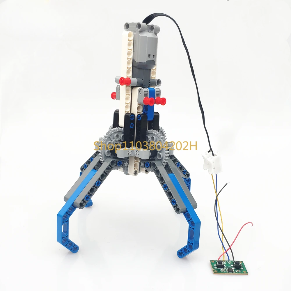 Manipulator Grab-Hook Compatible with Lego Mechanical Gear Turbine Building Block Model Robot Electric Four-Claw GrapplingBucket