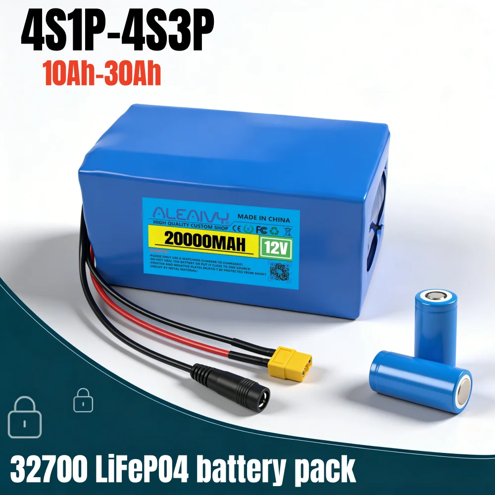 

32700 LiFePO4 Battery Pack 12V Large Capacity 12.8v 10Ah 20Ah 30Ah for Electric Boat and Uninterrupted Power Supply