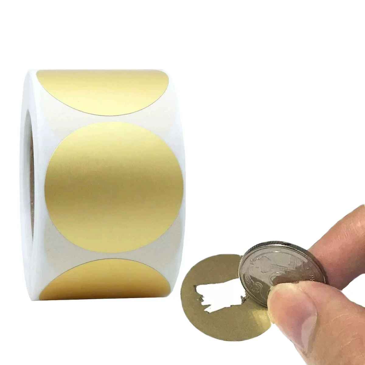 300Pcs 2.5cm/1inch Round Gold/Silver Scratch-Off Stickers,Can Be Used For Scratch Cards, For Revealing Hidden Messages
