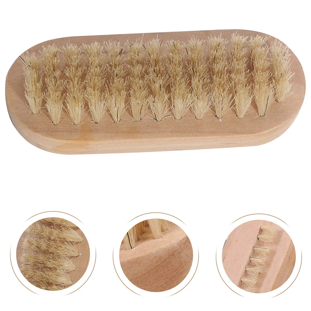 فرشاة أظافر على الوجهين أداة تنظيف أظافر صغيرة مانيكير فرك خشبي احترافي باديكير للاستخدام المنزلي تنظيف الأظافر