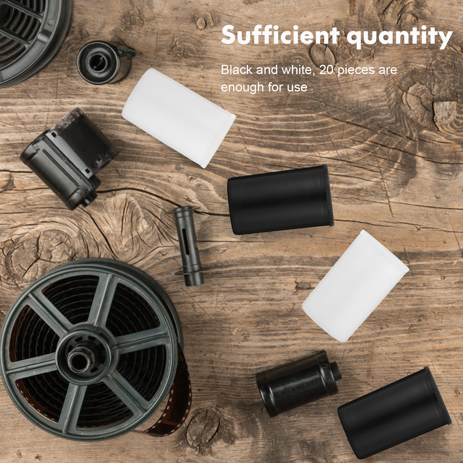 

20 Pcs Film Box Canisters Containers with Lids Cell Phone for Camera Empty Black