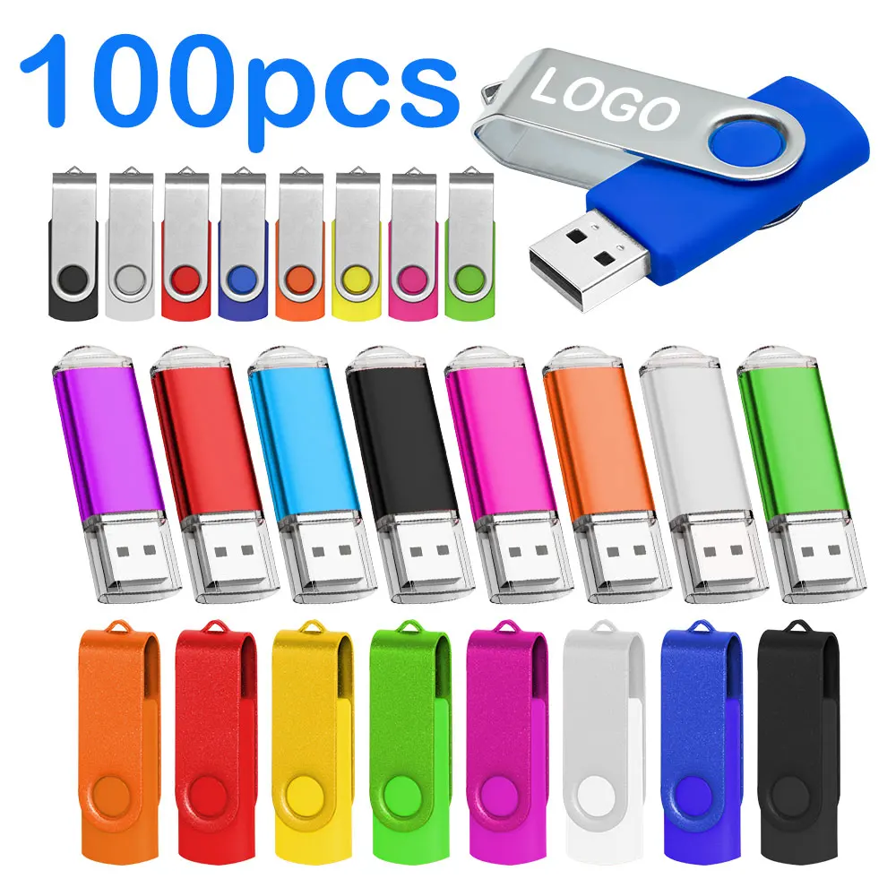 

free logo 100pcs metal Pendrive 32gb 64gb 128gb pen drive flash usb 2.0 memory stick Waterproof usb flash drive cle usb 16GB 8GB