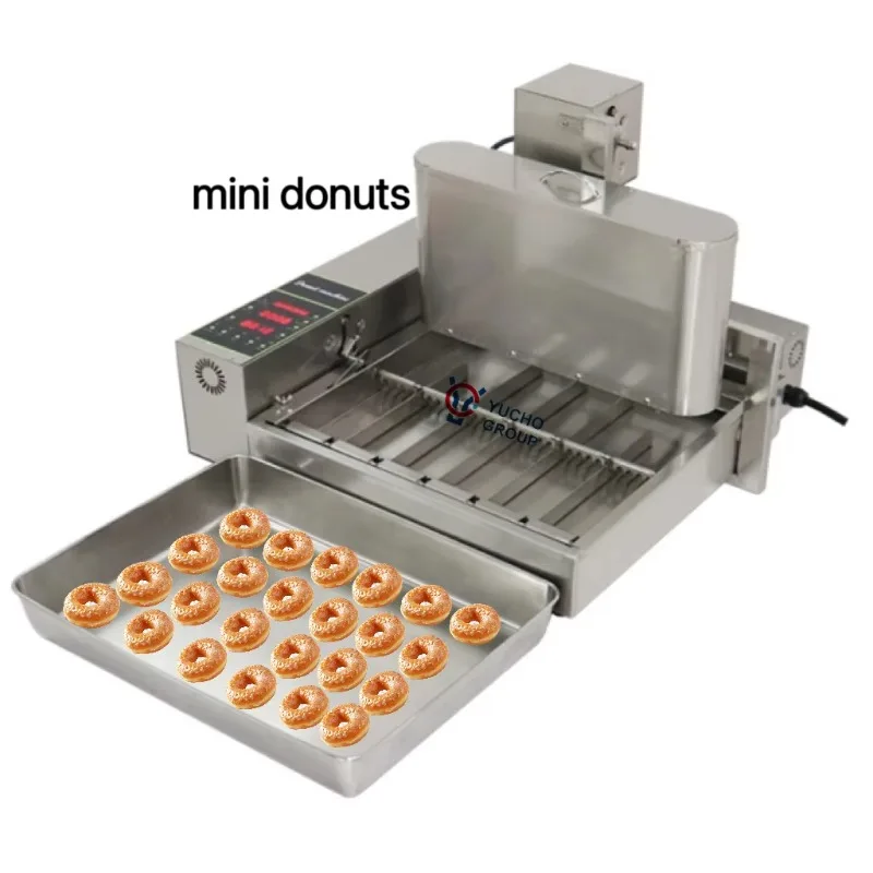 Mini Six Row Donut Machine Electric Automatic Type  with Digital Screen  Mini Donuts Making Machine in Stock Mini Donut Maker