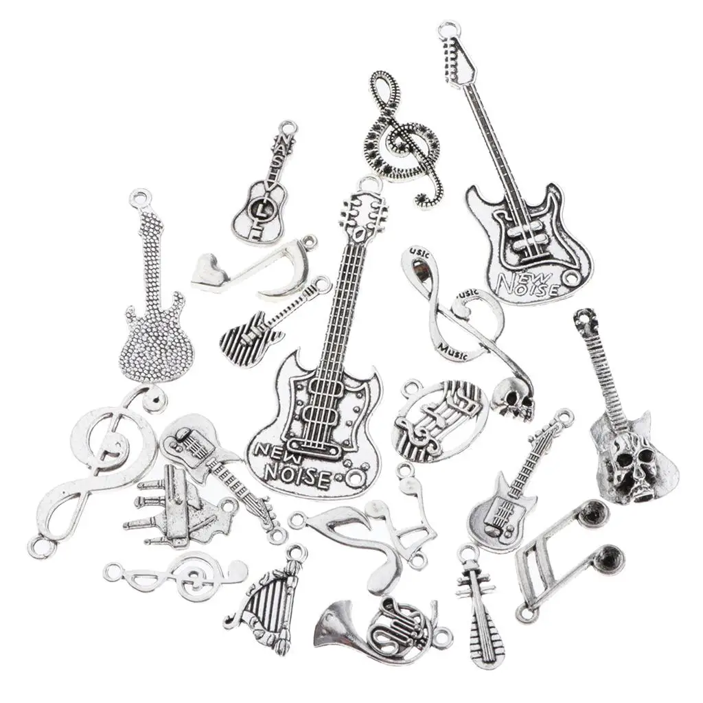 Alloy Music Charms Pendants Assorted Notes Vintage Look Jewelry Findings for Craft Projects and Gifts