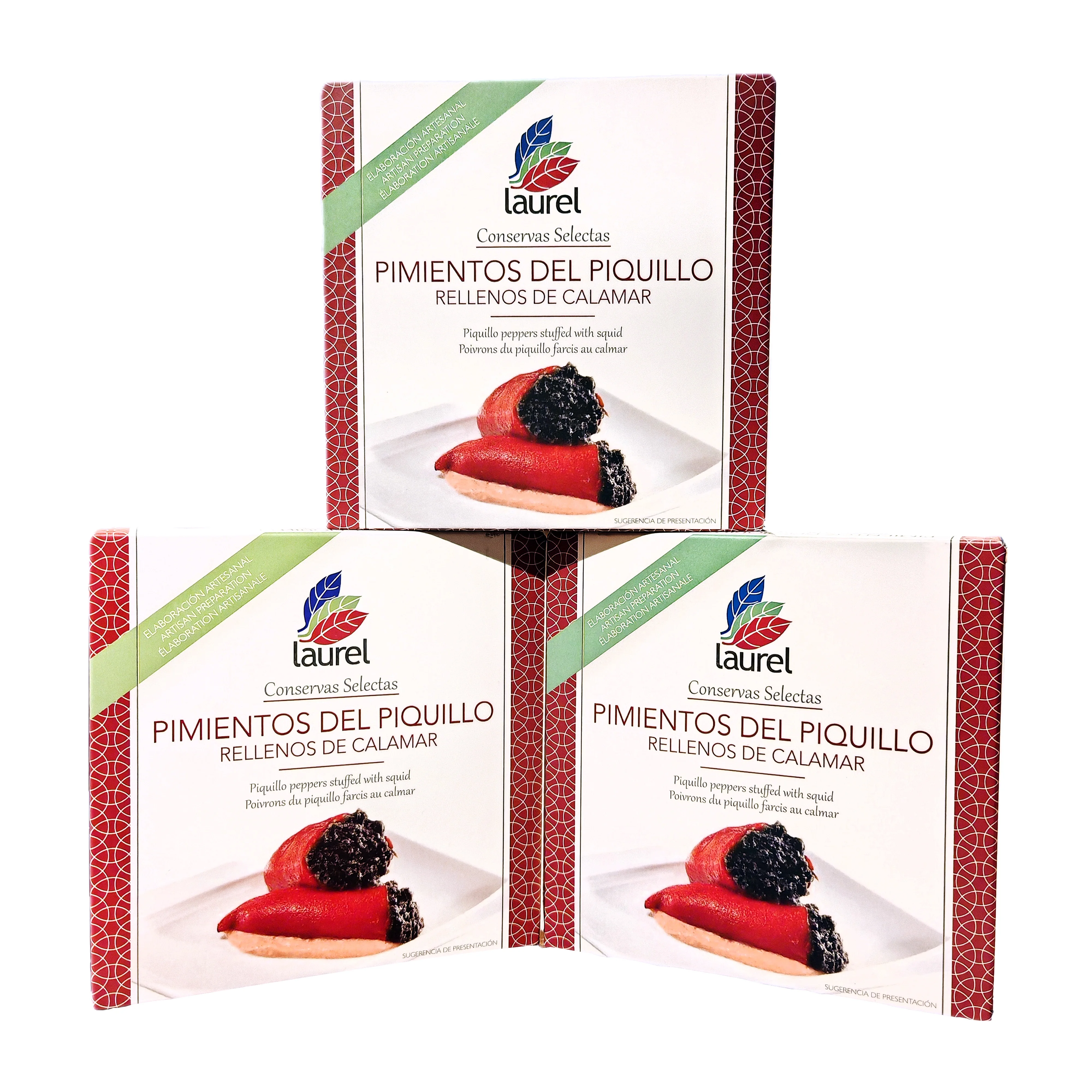 Piquillo peppers stuffed with squid. Pack of 3 units. Laurel preserves