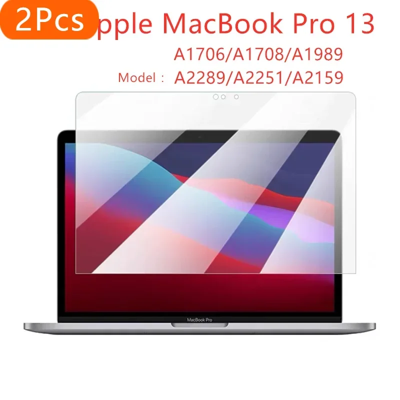 

2 шт. для Apple MacBook Pro 13 13,3-дюймовый ноутбук из закаленного стекла, защитная пленка для экрана A1706 A1708 A1989 A2159 A2289 A2251 ноутбука HD G