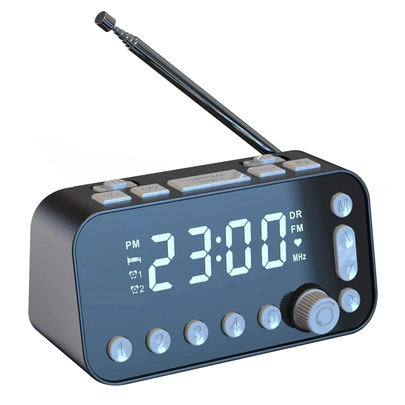 Bedside Alarm Clock DAB/FM Radio Digital LED Clock Large Sn Dual Alarm Clock Dual USB Radio Sleep Timer FM Radio Clock