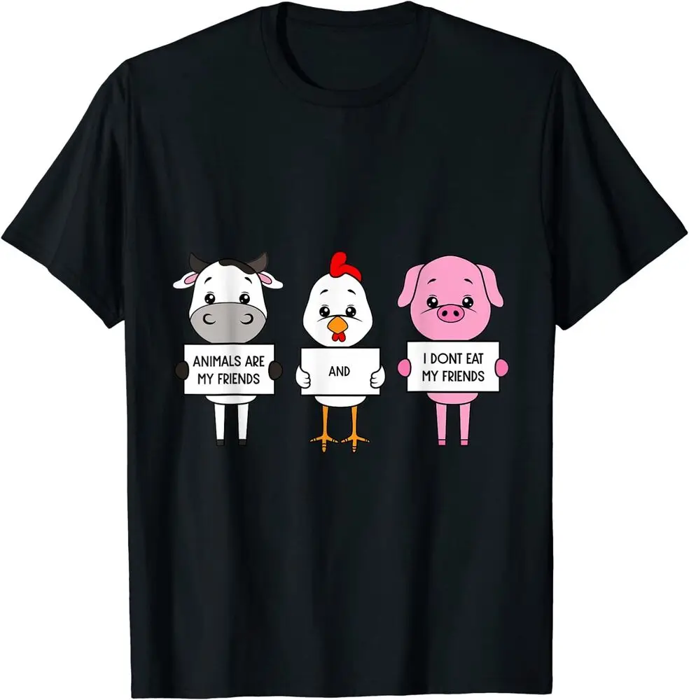 Camiseta gráfica de I Don't Eat My Friends para hombre y mujer, playera con estampado del día vegano mundial, Camisetas estampadas de Anime Y2K, Tops Unisex de manga corta de verano