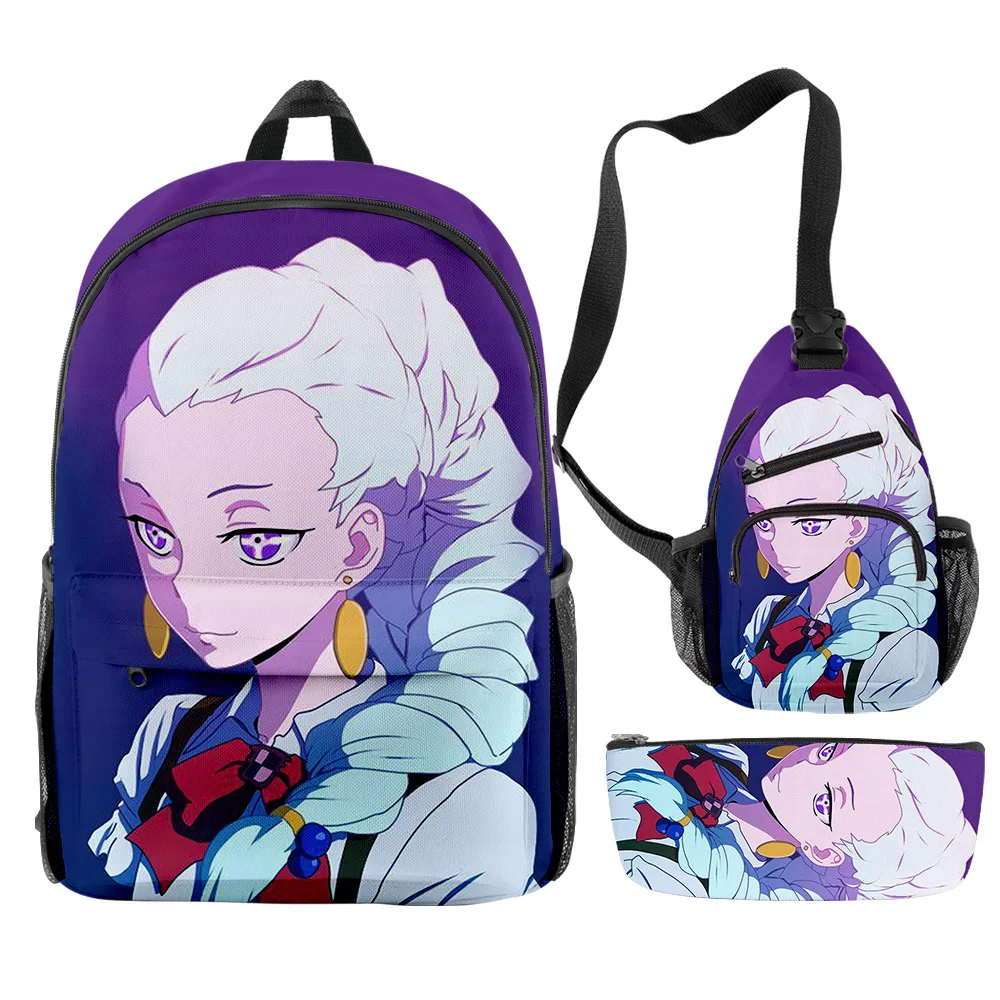 

Luxury Novelty Cool Death Parade 3D Print 3pcs/Set pupil School Bags Travel Laptop Backpack Chest Bag Pencil Case