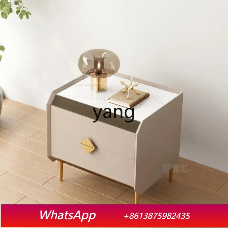 

LMM bedside table simple slate mobile phone wireless charging designer bedroom storage bedside cabinet