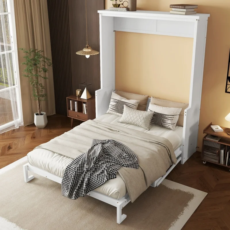 *2026 Furniture Popular Space Saving Full Folding Adjustable Cabinet Murphy Bed Horizontal with Storage Cabinet