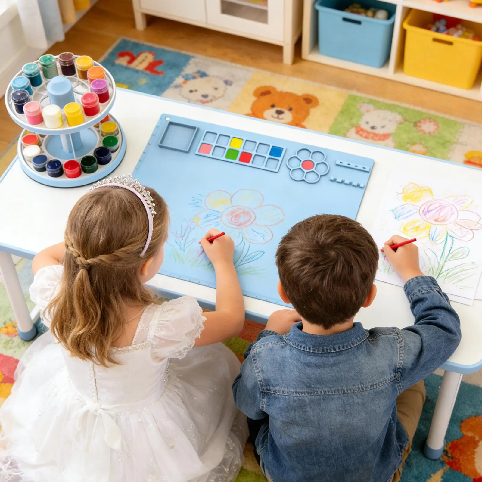 

Silicone Art Mat Washable Reusable Kids Painting Crafting Mat For Artist Boys Girls Students Home Classroom Kindergarten Road