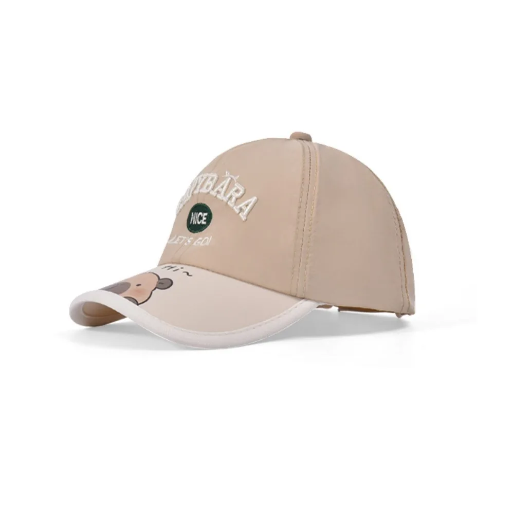 

Breathable Capybara Baseball Hat Cotton Thin Children Peaked Cap Anti-Splash Water Korean Style Cartoon Sunshade Hat Versatile