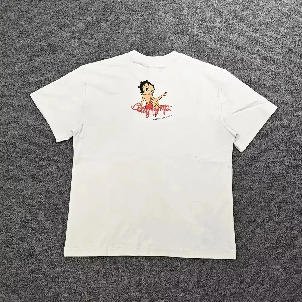 Unisex Vintage American Cartoon Character T-shirt Oversized Short Sleeve Tee Retro Street Print Loose Summer Cotton Trendy Top