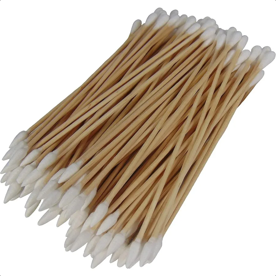 TypeIII 100 tamponi di cotone bifacciali per pulizia pistola da 6 pollici