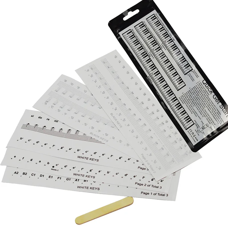54/61/88 Key Piano Stickers Transparent Piano Keyboard PVC Sticker Piano Stave Electronic Keyboard Name Note Sticker Accessories