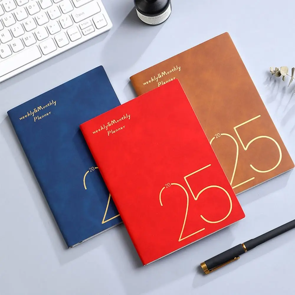 

365 Days A5 2025 Planner Notebooks Efficiency Daily Planner Reminder 2025 English Agenda Book Colorful Time Organizer