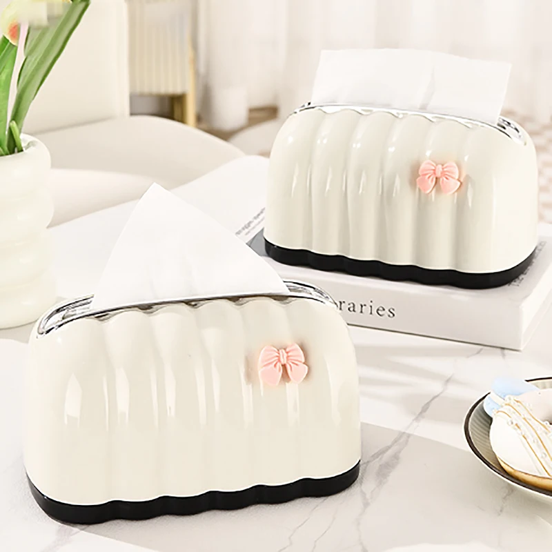 Simple Shell Shape Spring Lifting Tissue Box Desktop Pumping Paper Box Living Room Home Creative Ins Napkin Holder Paper Box