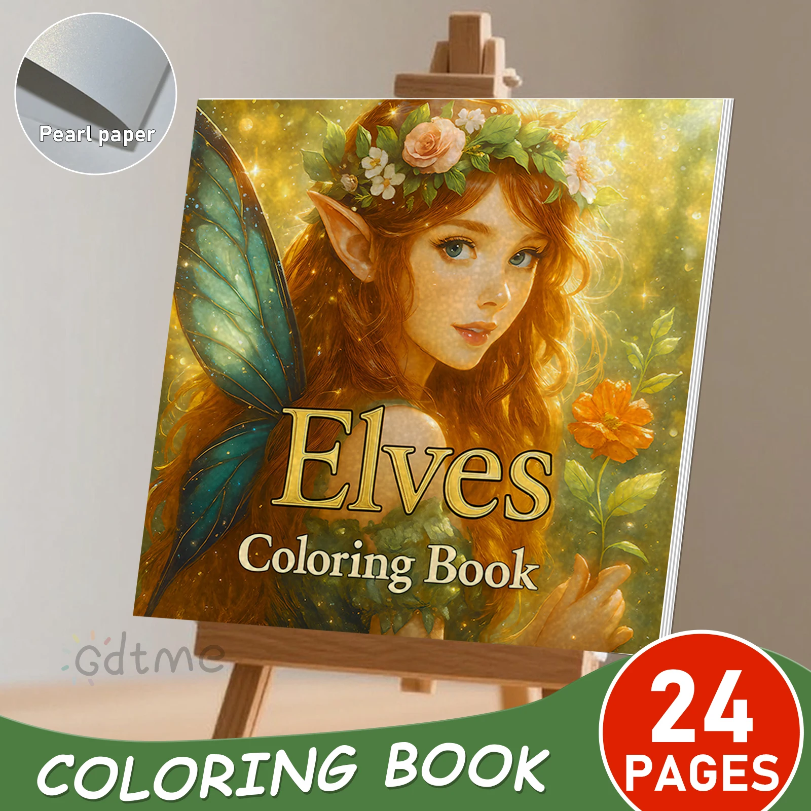 Elves Coloring Book 24page Gift For Birthday Party Relieve Stress Kill Time Graffiti Painting Drawing Book  ﻿