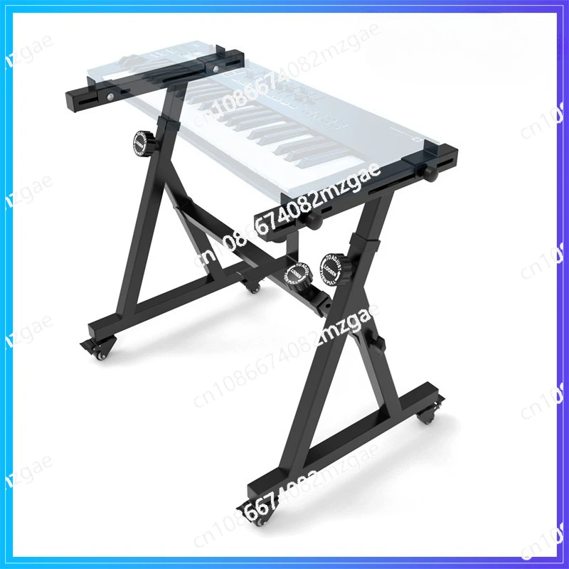 Heavy-Duty Z-Style Keyboard Stand Portable Universal Electronic Piano Stand with Wheels for Easy Mobility