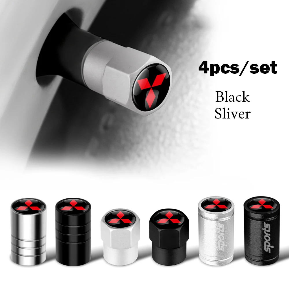 4 Uds. Tapas de válvula de metal para ruedas de coche, accesorios para Mitsubishi 9 Ralliart ASX L200 Colt Outlander Pajero Lancer