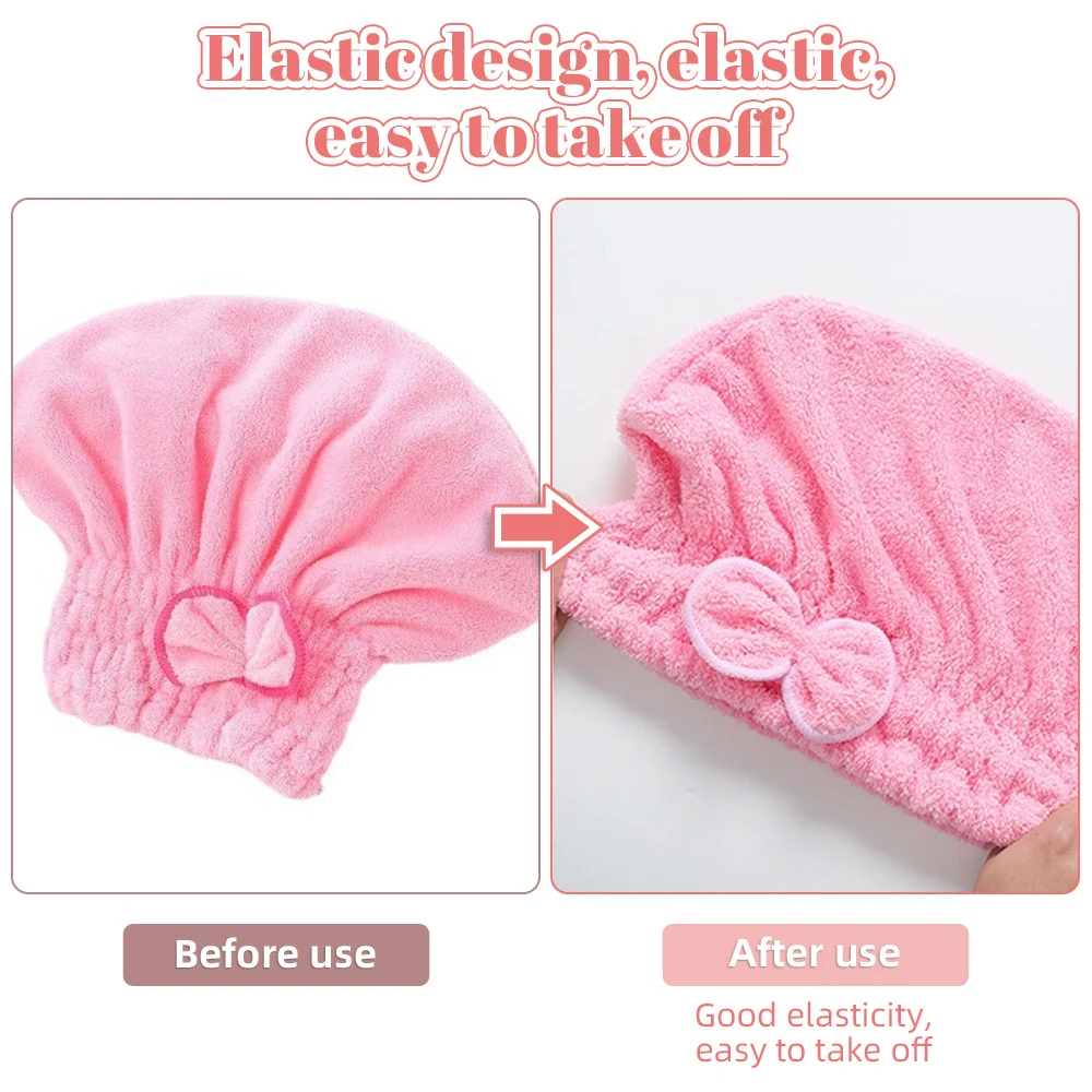 Microfibre Bowknot Wrap Towel Quick Hair Drying Bath Towels Coral Velvet Dry Hair Cap Soft Shower Cap Bathroom Accessories